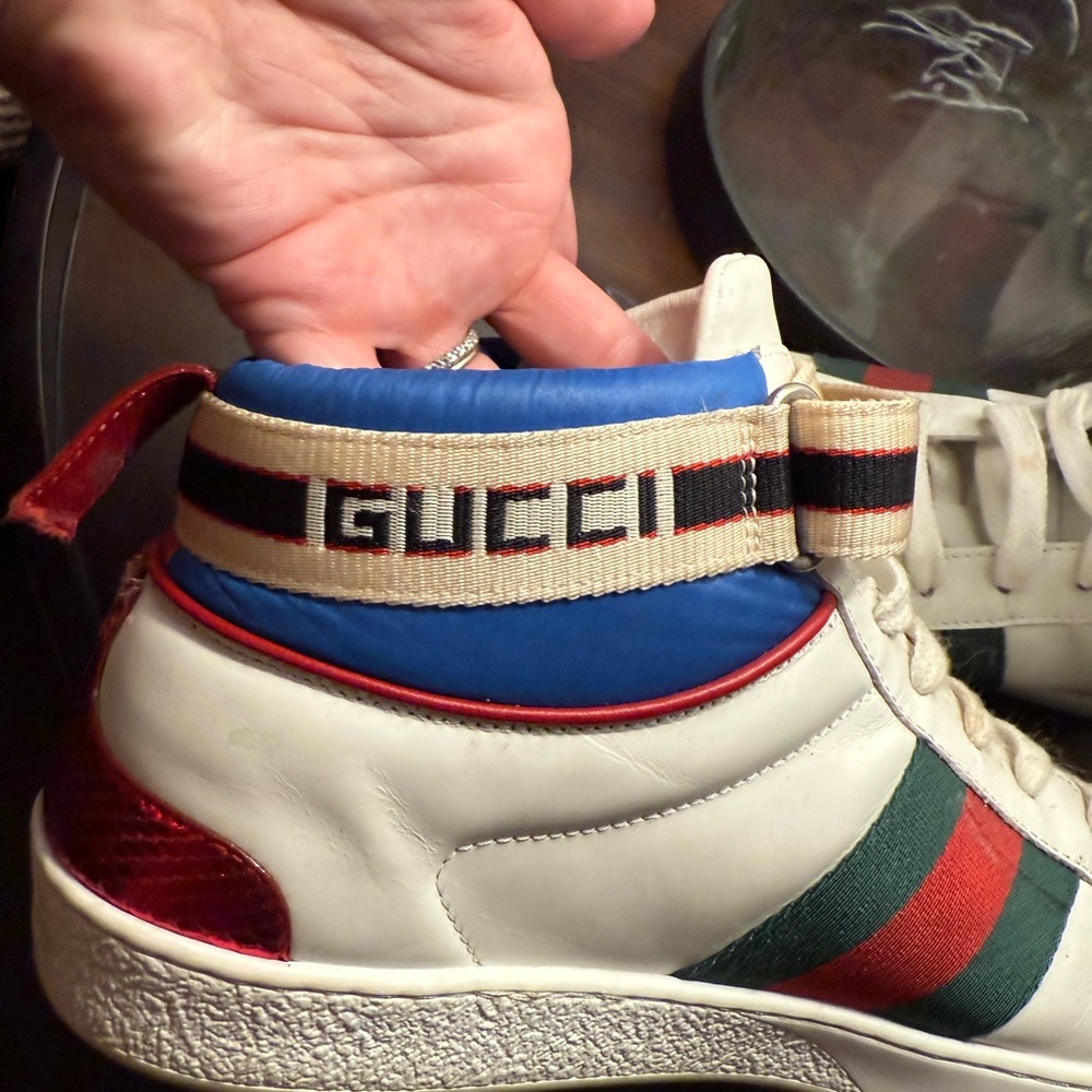 Gucci High-Top Sneakers - White, Blue, Red, Green